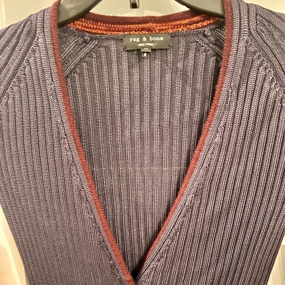 RAG AND BONE purple and burgundy wool long cardigan. Size XS